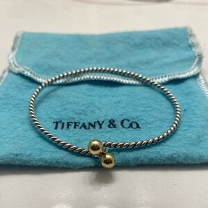 Tiffany & Co. 18K Gold & Sterling Silver Twist Bangle Bracelet